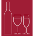 wineglasses and bottle vector image vector image