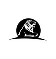 animal profile lion black and white design vector image vector image