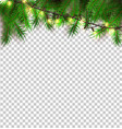 christmas light realistic garland spruce vector image vector image
