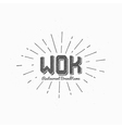 hipster style wok logo template and sunburst vector image
