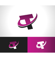swoosh alphabet icon t vector image vector image