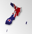 three dimensional map of new zealand in flag color vector image