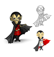 halloween isolated spooky vampires set vector image