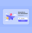modern 3d of newsletter banner 3 vector image