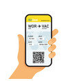 boarding pass in mobile phone vector image