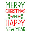 merry christmas and new year greeting card vector image
