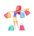 shopaholic cartoon vector image vector image