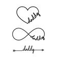 daddy - word with infinity symbol hand drawn vector image vector image