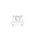 outline lawn mower wire-frame style vector image