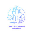 price setting and inflation blue gradient concept vector image vector image