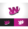 swoosh alphabet icon w vector image vector image