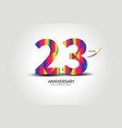 23 year anniversary celebration logo colorful vector image