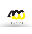 400 black and yellow number logo design vector image