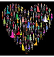 fashion shopping heart vector image vector image