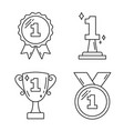 first place award line icons vector image