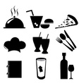 nine silhouettes icons people can use in menu vector image