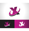 swoosh alphabet icon x vector image vector image