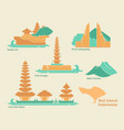 indonesia bali flat landmarks vector image vector image