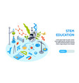 stem education horizontal banner vector image