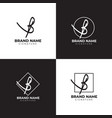 stylish letter b signature handwriting logo vector image