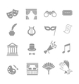 theater acting icons set black vector image vector image