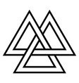 valknut viking age symbol geometric design vector image vector image
