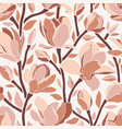 seamless pattern with blooming magnolia buds vector image