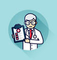 doctor with check list icon modern line art avatar vector image