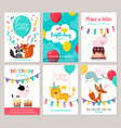 happy birthday greeting card and party invitation vector image