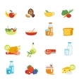 healthy eating flat icons vector image vector image