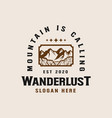mountain adventure lineart logo template vector image