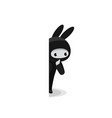 snooping cute bunny ninja isolated on white vector image vector image