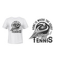 t-shirt print with tennis racket and ball vector image
