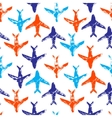 blue orange and white flying planes grunge print vector image vector image