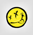 graffiti emoticon smiling face painted spray vector image