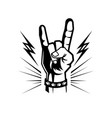 hand rock and roll composition vector image