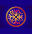viking pagan compass sacred vegvisir of fire logo vector image