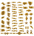 golden ribbon set in white background vector image vector image