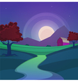 night farm landscape vector image vector image