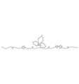 one continuous line drawing of christmas holly vector image