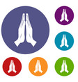 prayer icons set vector image