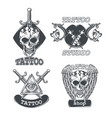 set of tattoo emblems labels badges logos vector image vector image