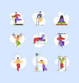 sport characters healthy lifestyle people making vector image vector image