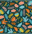 dino fabric floral grunge prehistoric seamless pat vector image