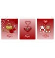 set of valentines day cards vector image