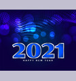 stylish 2021 new year blue greeting card design vector image