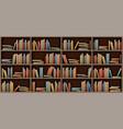 white bookshelf mockup books on shelf in library vector image