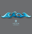 abstract blue wave on a gray vector image