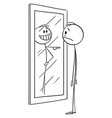 Cartoon frustrated man with low confidence or Vector Image