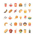 fast food icon junk trash unhealthy products vector image vector image